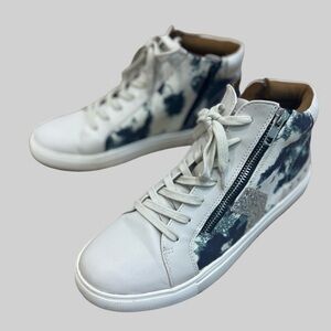 DOLCE VITA blue and light gray ankle sneakers with zippers and silver element